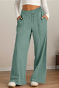 Drawstring Elastic Waist Wide Leg Pants