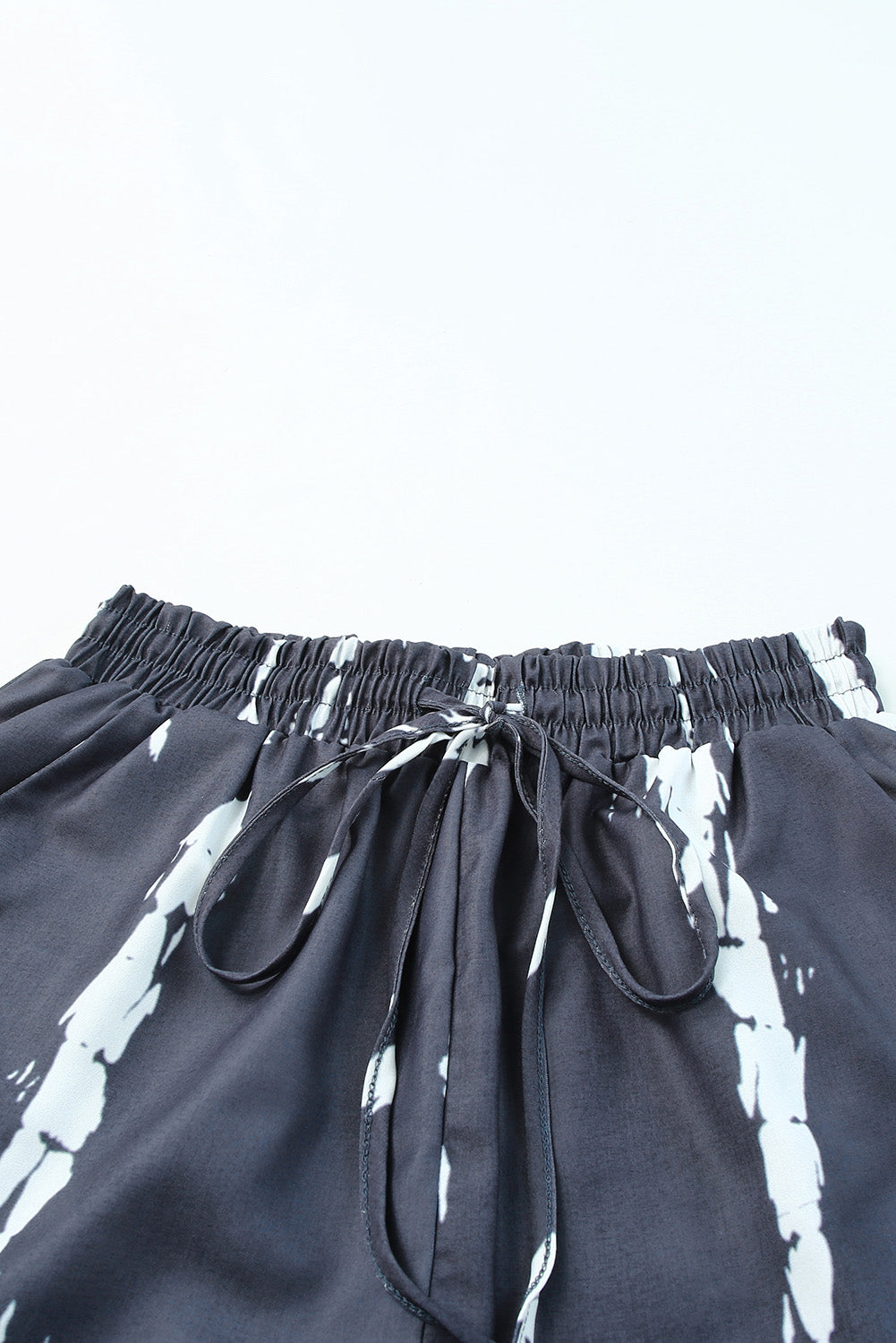 Gray Casual Tie Dye Drawstring Shorts