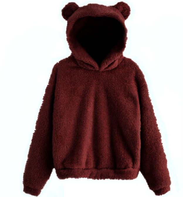 Autumn Winter Fluffy Rabbit Ears Hooded Warm   Plus size