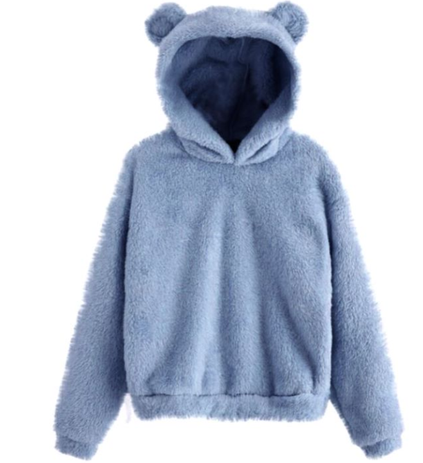 Autumn Winter Fluffy Rabbit Ears Hooded Warm   Plus size