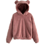 Autumn Winter Fluffy Rabbit Ears Hooded Warm   Plus size