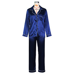 Pajamas Women Spring Summer Imitation Silk Long Sleeve Ice Silk Cardigan Suit  plus Size Thin Homewear