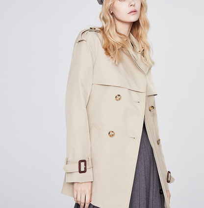 Trench Coat for Women Autumn Winter Women Overcoat Double Breasted Short Coat for Women