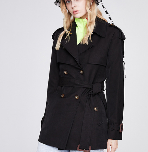 Trench Coat for Women Autumn Winter Women Overcoat Double Breasted Short Coat for Women