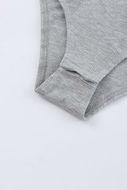 Grey Drop Shoulder Casual Oversize Bodysuit