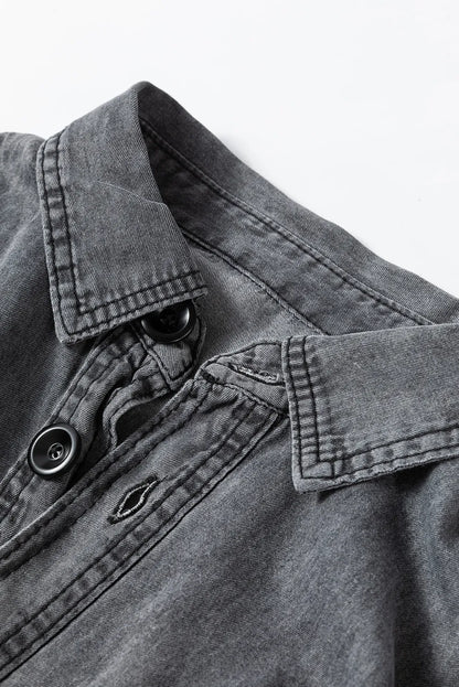 Button Up Long Sleeve Denim Jacket