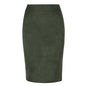 Solid Color Split Suede Skirt High Waist Slimming Sheath Skirt