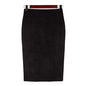 Solid Color Split Suede Skirt High Waist Slimming Sheath Skirt