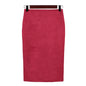 Solid Color Split Suede Skirt High Waist Slimming Sheath Skirt