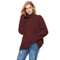 Autumn Winter Casual Striped Turtleneck Knitted Pullover Sweater Women Loose Knitted Bottoming Shirt