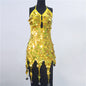 Trendy Big Brand Beaded Dress Nightclub Performance Clothes