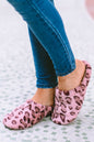 Camel Leopard Print Fuzzy Home Slippers