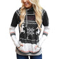 Autumn New    Christmas Printing Pocket Long Sleeve Hooded Casual Hoodie Women