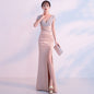 Cocktail Evening Dress Women Dignified Generous Long Slim Fit Fishtail Elegant Lady Host Dress