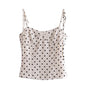 Court Polka Dot Printed Sexy Slim Fit Slimming Small Strap Top