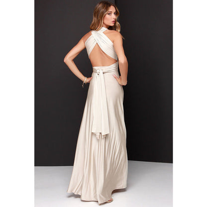 Wear Multi-rope Criss Cross Backless Sexy Bandage One-piece Dress Maxi Dress