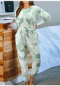 Tie-Dyed One-Piece Pajamas Women Summer Loose Short Sleeve round Neck Ladies Homewear