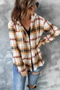 Autumn Winter Street Design Hooded Loose Women Woolen Plaid Coat