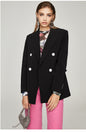 Black Blazer for Women Spring Autumn Elegant Double-Breasted Small Slim Fit Casual Blazer