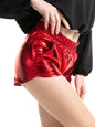Loose Pockets Elastic Waist Shorts Bottoming Leather Pants Sexy Women Clothing  Pants
