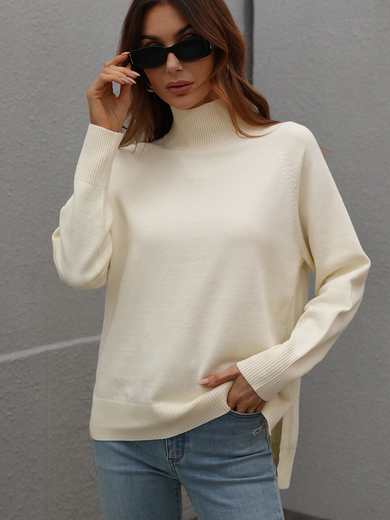 Autumn Winter Solid Color Sweater Turtleneck Women Clothing Solid Color Turtleneck Sweater for Women