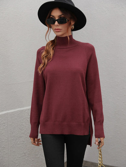 Autumn Winter Solid Color Sweater Turtleneck Women Clothing Solid Color Turtleneck Sweater for Women