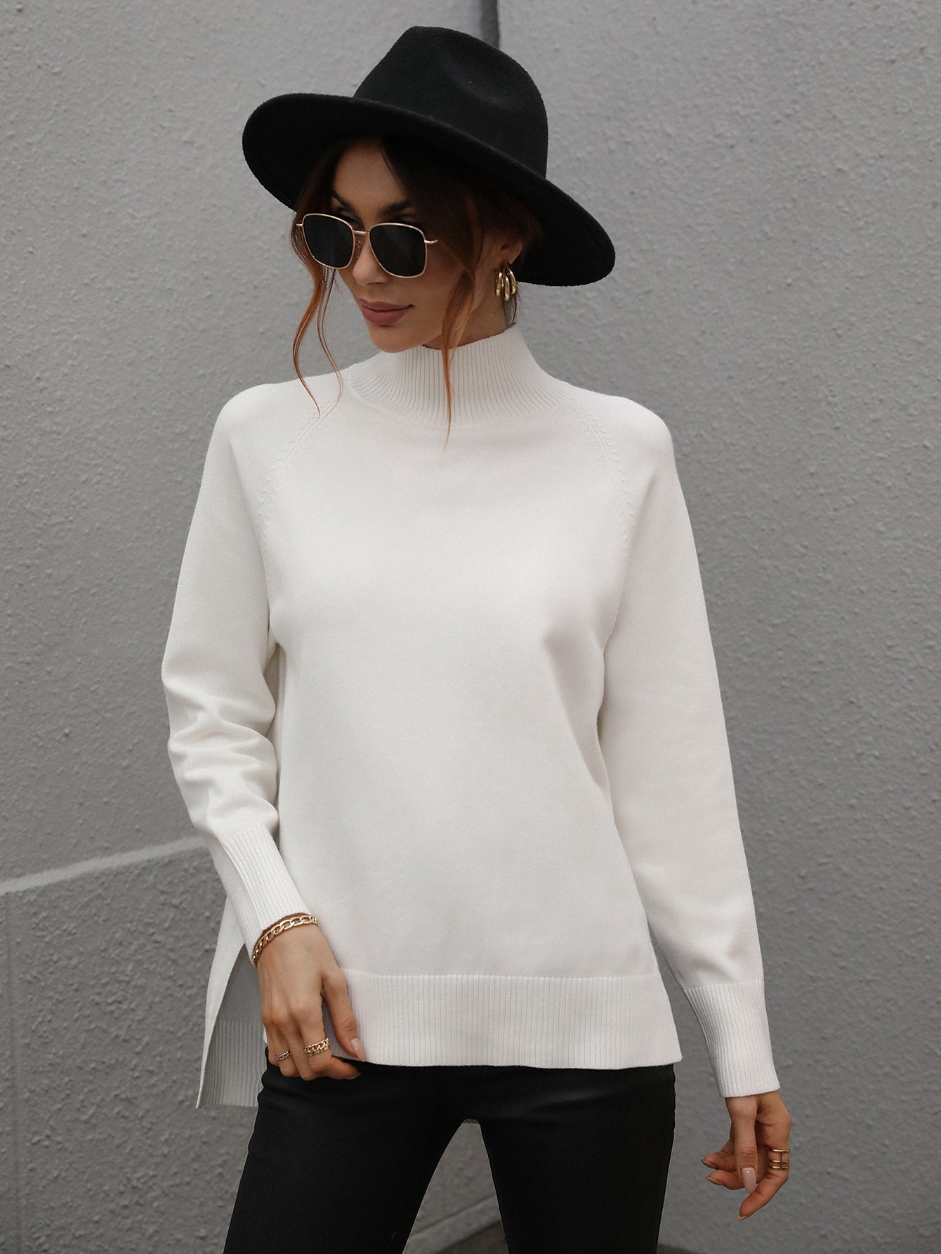 Autumn Winter Solid Color Sweater Turtleneck Women Clothing Solid Color Turtleneck Sweater for Women