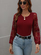 Autumn Winter Crocheted Hollow-out Pullover Street Hipster round Neck Knitted Solid Color Sweater for Women