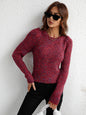Sweater Pullover Solid Color Office round Neck NEPs Yarn Knitted Sweater for Women