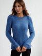 Sweater Pullover Solid Color Office round Neck NEPs Yarn Knitted Sweater for Women