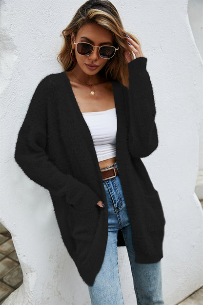 Winter Autumn Winter Women Clothing Oversized Knitted Cardigan Mid-Length Coat Women