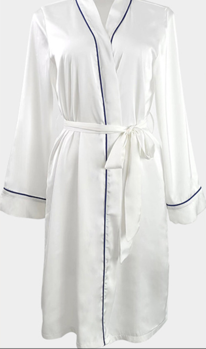 Sexy Underwear Artificial Silk Bathrobe Night-Robe Long Women Bridesmaid Wedding Morning Gowns Wedding Bride