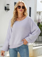 Autumn Winter Long Sleeve round Neck Knitted Loose Solid Color Pullover Sweater for Women