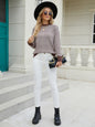 Autumn Winter Striped Long Sleeve round Neck Knitted Loose Splicing Pullover Sweater for Women