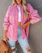 Autumn Winter Women Street Hipster Water Washed Hole Loose All Matching Frayed Hem Denim Jacket