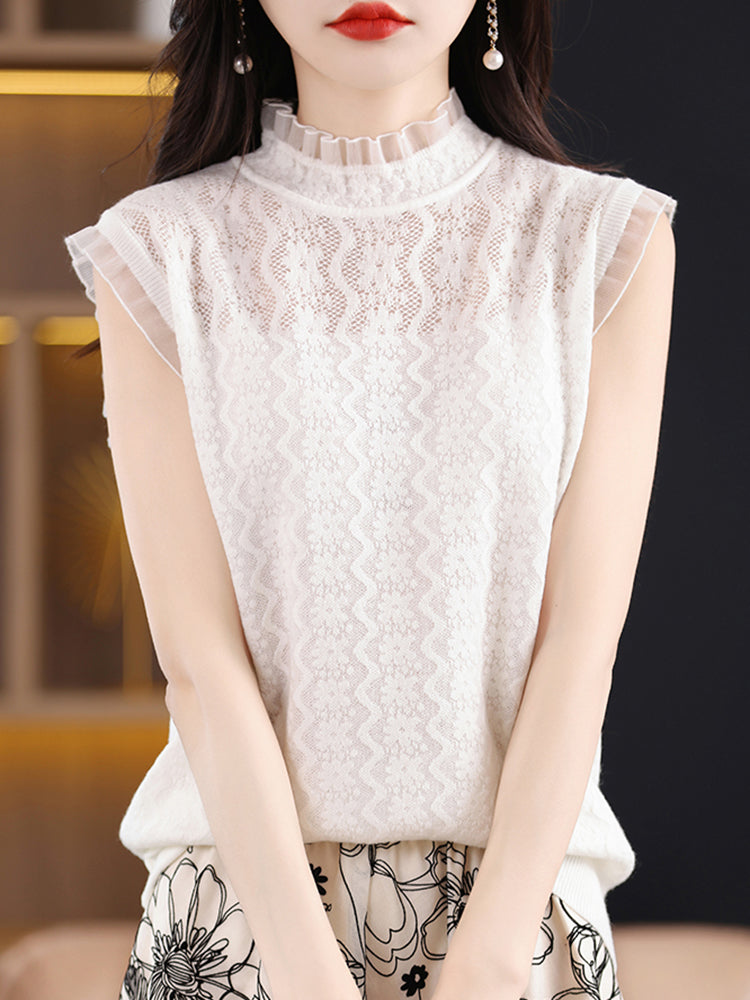 Heather Lace Tank Women Sweater