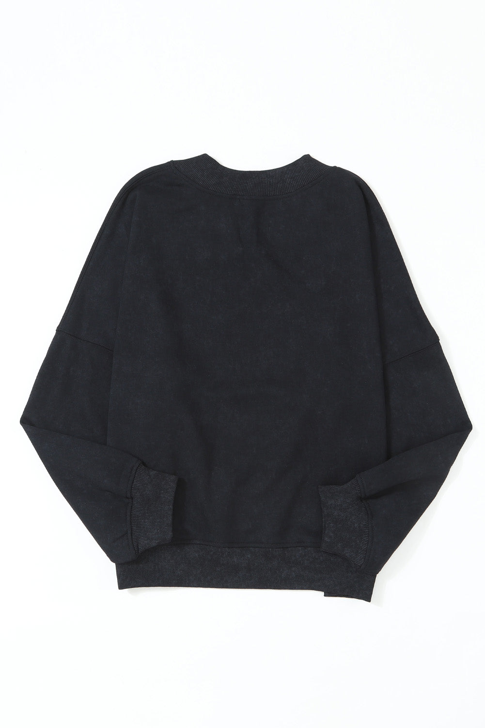 Green Light Plain Washed Drop Shoulder Pullover Sweatshirt