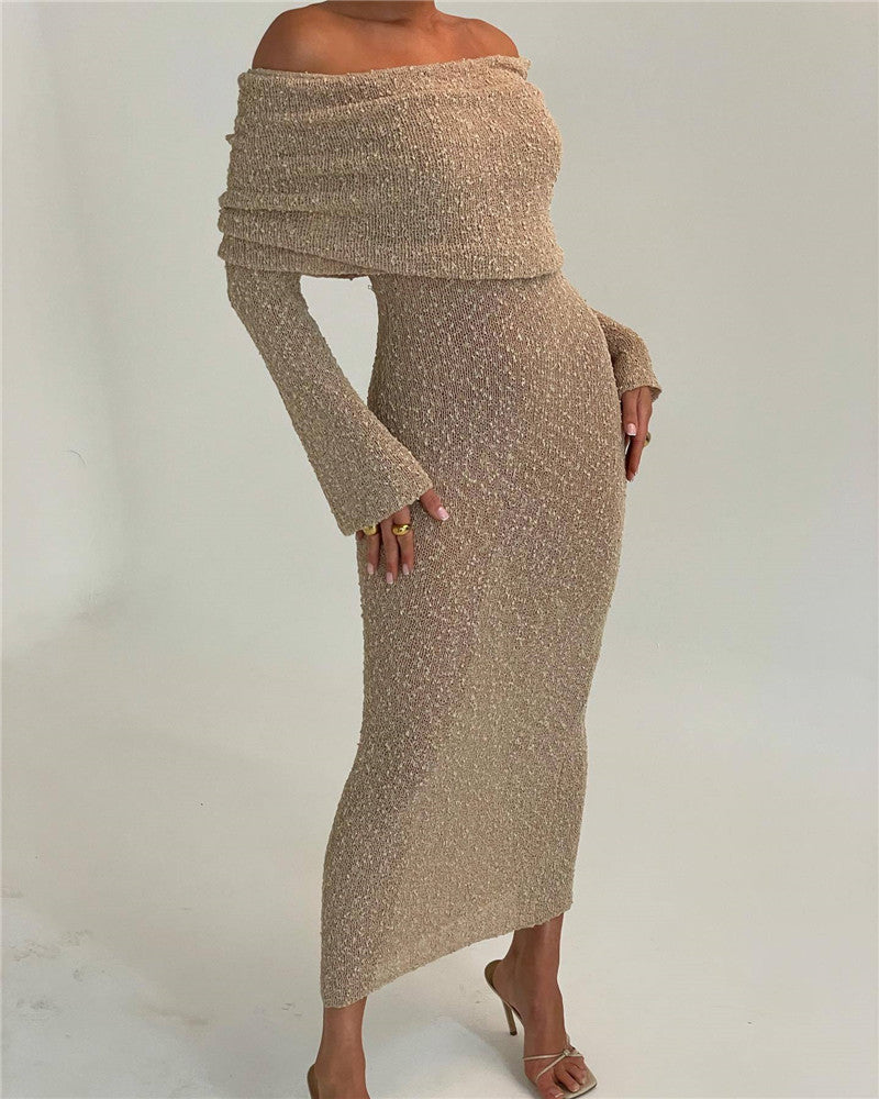 Aimee Hollow Out Strapless Knit Sexy Maxi Dress