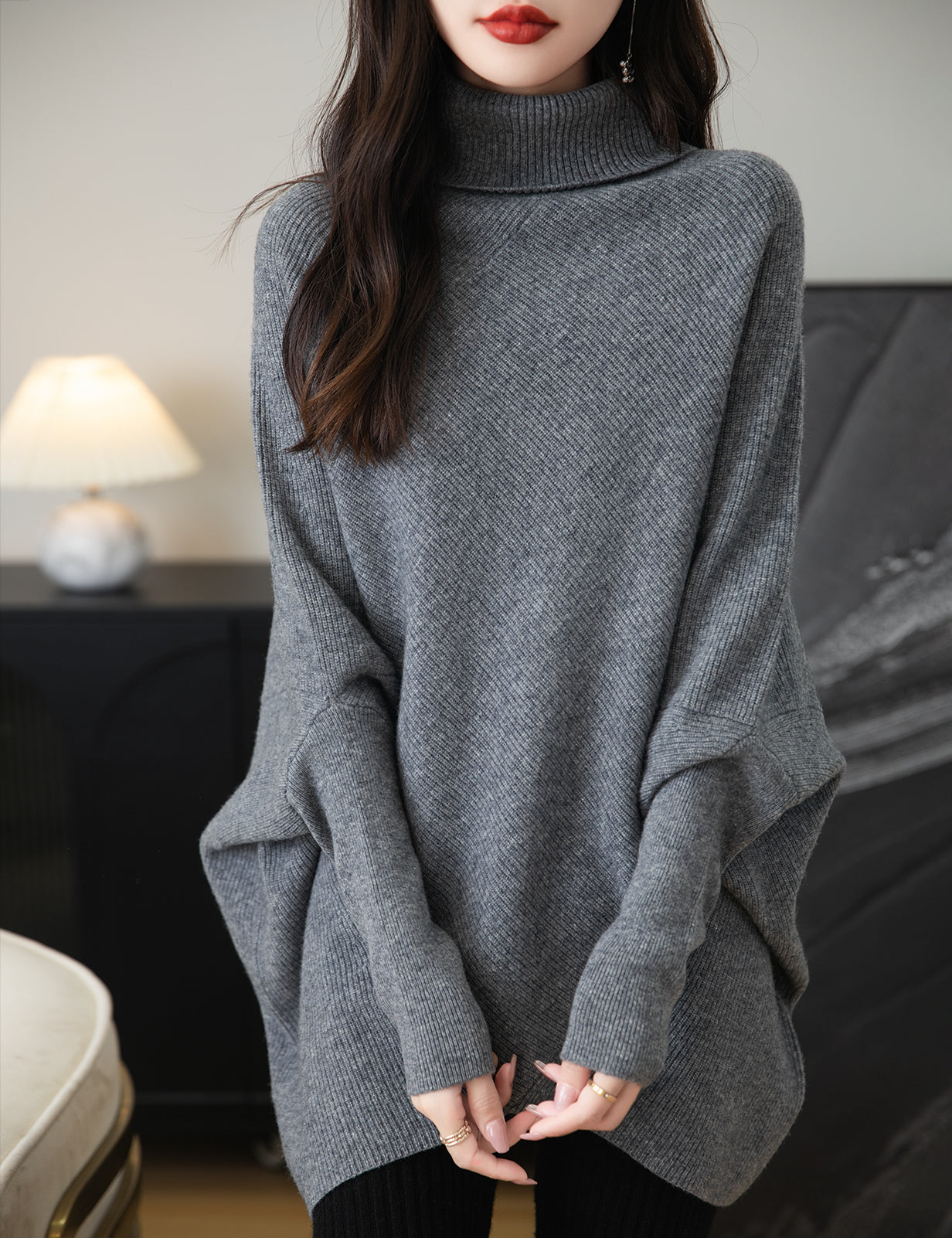 Eliza Woman Turtleneck Oversized Sweater