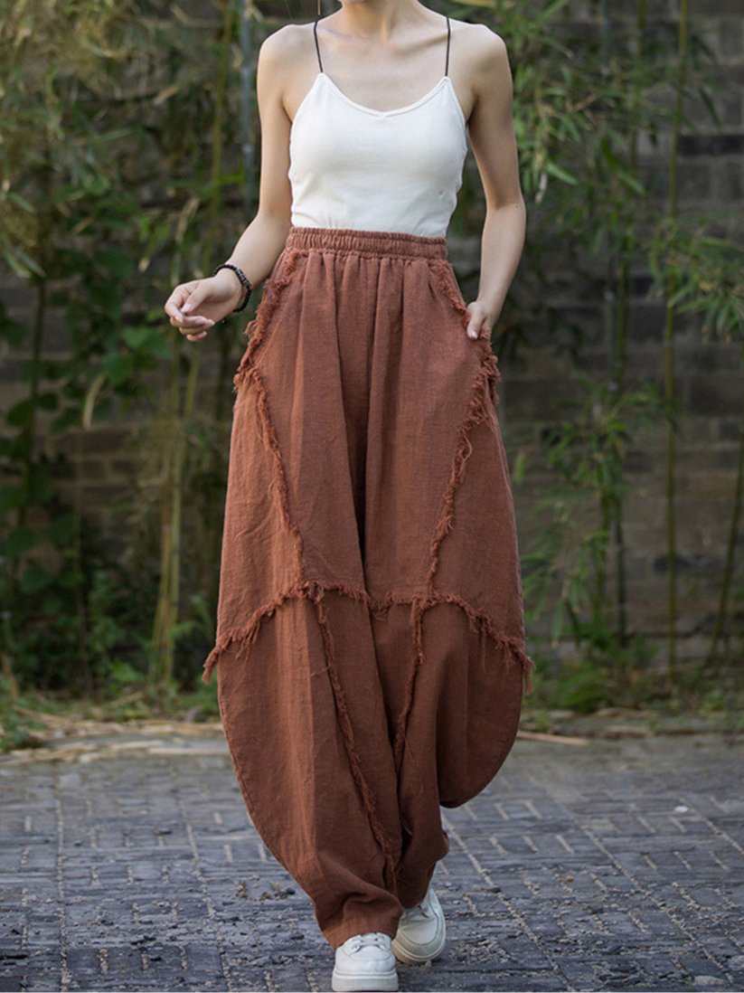 Valerie Woman Linen Baggy Cargo Pants