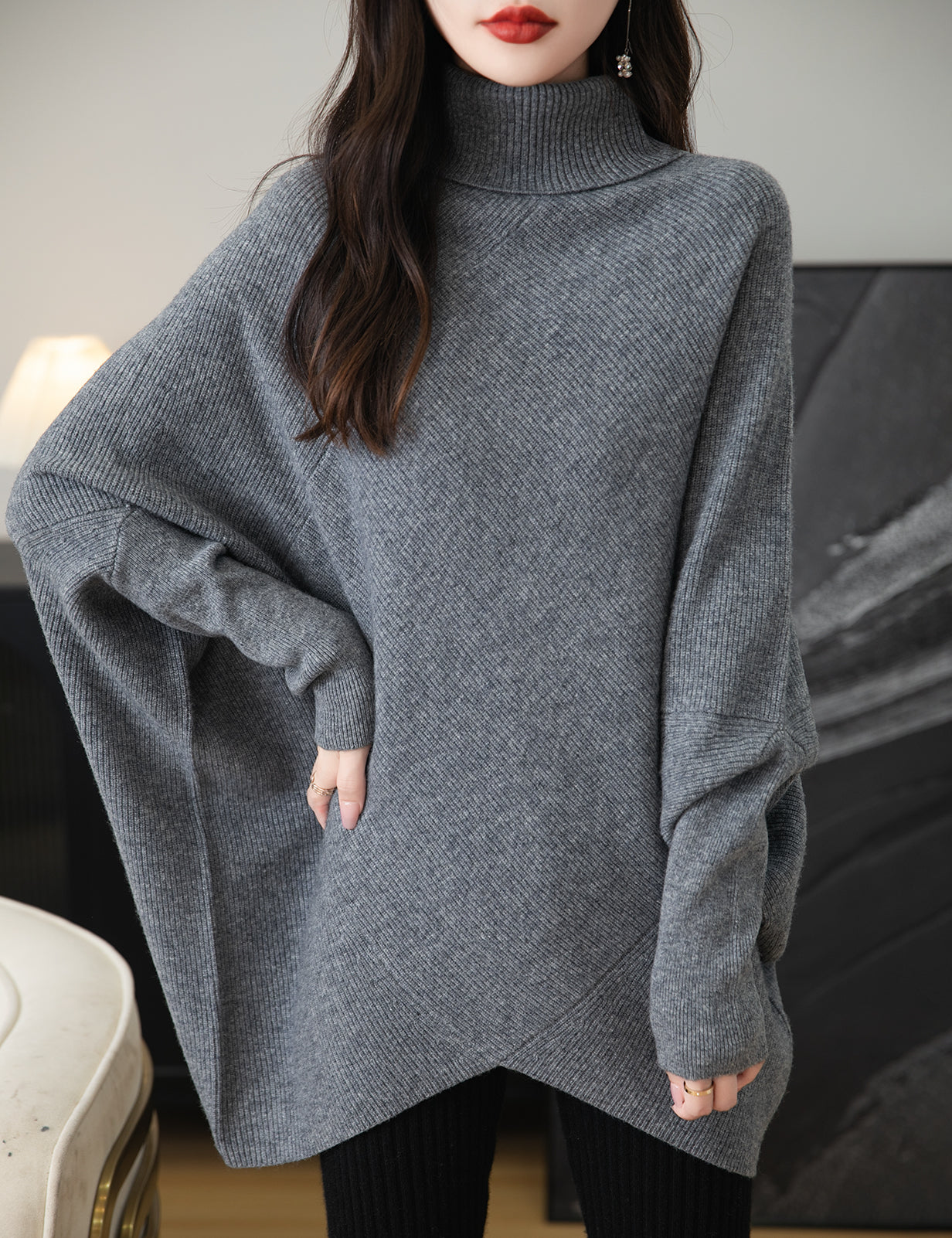 Eliza Woman Turtleneck Oversized Sweater