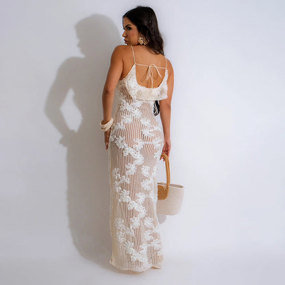 Tina Backless Ruffled Strappy Long Dress