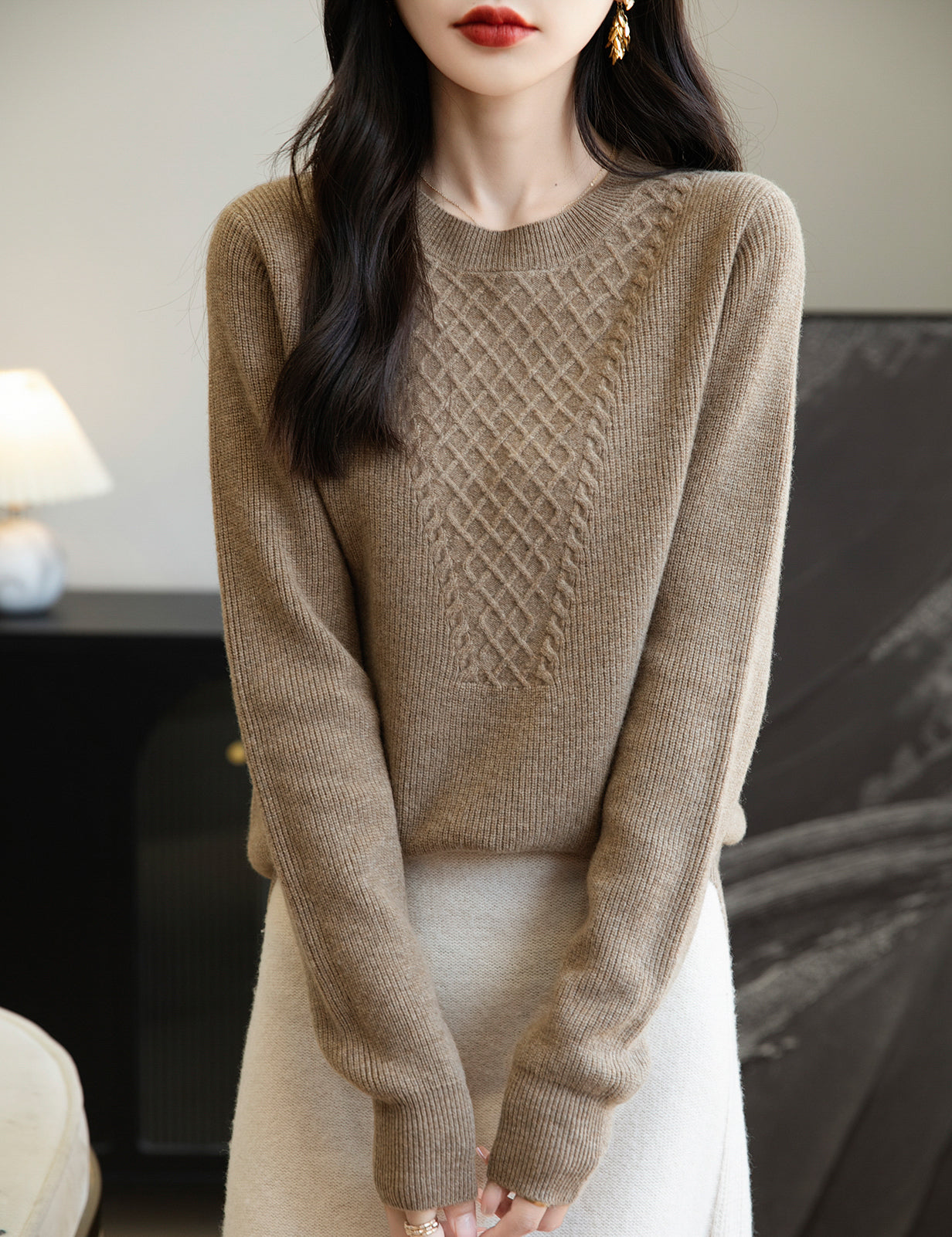 Belinda Woman Crewneck Long Sleeve Knit Sweater