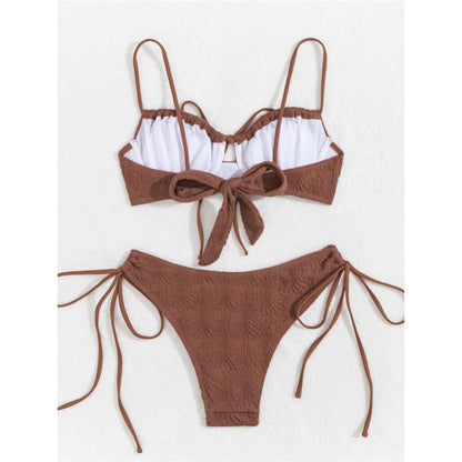 Carol Wrinkled Underwired Knotted High Cut Bikini