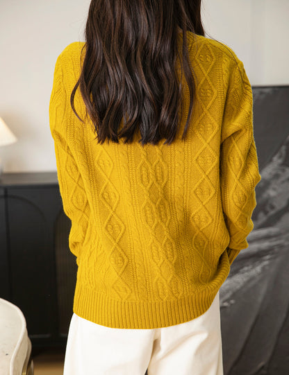 Candice Woman Vintage Soft Long Sleeve Knitted Sweater