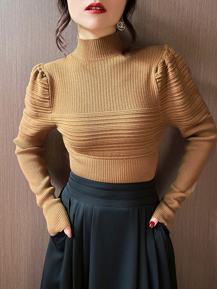 Dorothy Solid Knitted Women Turtleneck Sweater