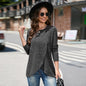 Autumn Winter Sweater Women Niche Crew Neck Split Women Clothes Top Women