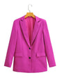 Fall Women Clothing Purely Rose Red Blazer