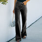 Autumn Washed Split Internet Celebrity Strict Selection Mid-Waist Wish Denim Pants Casual Pants