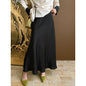 Elegant Glossy Satin High Waist Drooping Split Fishtail Skirt French Mid Length Skirt